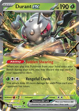Image of Durant ex 004/191  - Holofoil SV08 Surging Sparks - Double Rare
