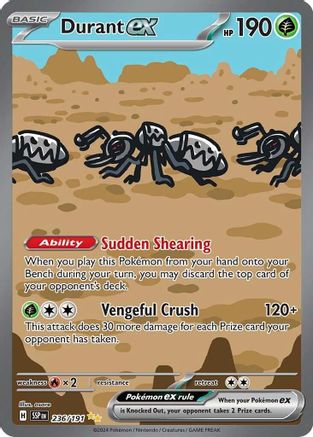 Image of Durant ex 236/191  - Holofoil SV08 Surging Sparks - Special Illustration Rare