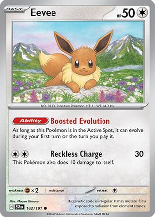 Image of Eevee 143/191  - Reverse Holofoil SV08 Surging Sparks - Common