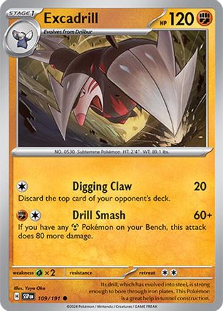 Image of Excadrill 109/191  - Reverse Holofoil SV08 Surging Sparks - Common