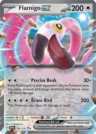 Image of Flamigo ex 160/191  - Holofoil SV08 Surging Sparks - Double Rare