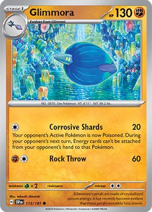 Image of Glimmora 115/191  - Reverse Holofoil SV08 Surging Sparks - Common