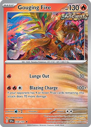 Image of Gouging Fire 038/191  - Holofoil SV08 Surging Sparks - Rare