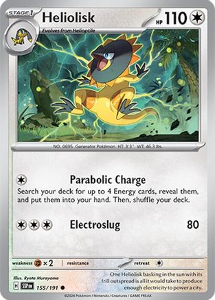 Image of Heliolisk 155/191  - Reverse Holofoil SV08 Surging Sparks - Common
