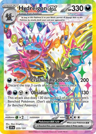 Image of Hydreigon ex 223/191  - Holofoil SV08 Surging Sparks - Ultra Rare