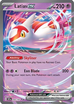 Image of Latias ex 076/191  - Holofoil SV08 Surging Sparks - Double Rare