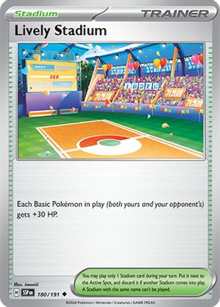 Image of Lively Stadium 180/191  - Reverse Holofoil SV08 Surging Sparks - Uncommon