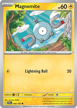 Image of Magnemite 058/191  - Reverse Holofoil SV08 Surging Sparks - Common