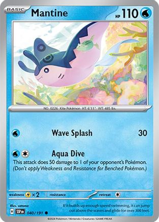 Image of Mantine 040/191  - Reverse Holofoil SV08 Surging Sparks - Common