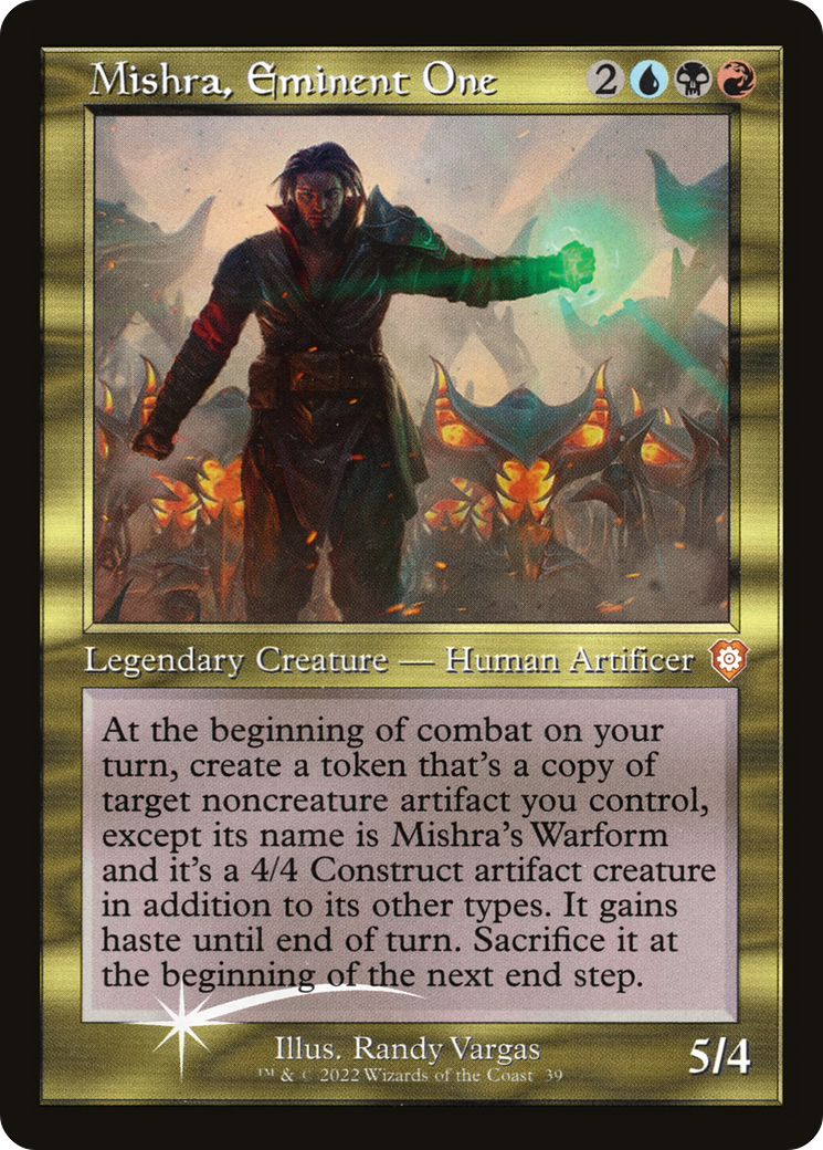Image of Mishra, Eminent One (Display Commander) - Thick Stock (BRC-039) - The Brothers' War Commander Foil