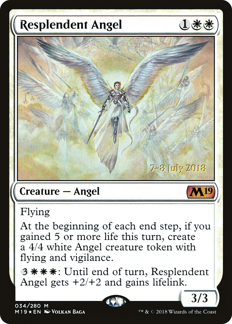 Image of Resplendent Angel (M19) (PRE-034) - Core Set 2019 Promos Foil