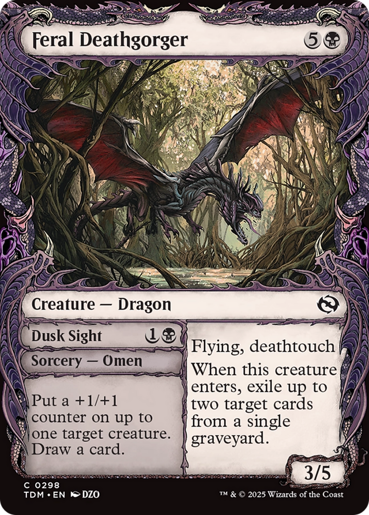 Image of Feral Deathgorger (Showcase) (TDM-298) - Tarkir: Dragonstorm: (Showcase) Foil