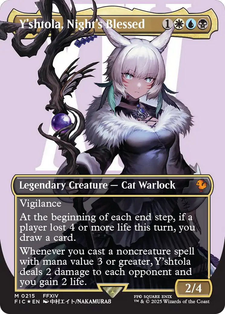 Image of Y'shtola, Night's Blessed (Borderless) (Surge Foil) (FIC-215) - Commander: FINAL FANTASY (Borderless) Foil