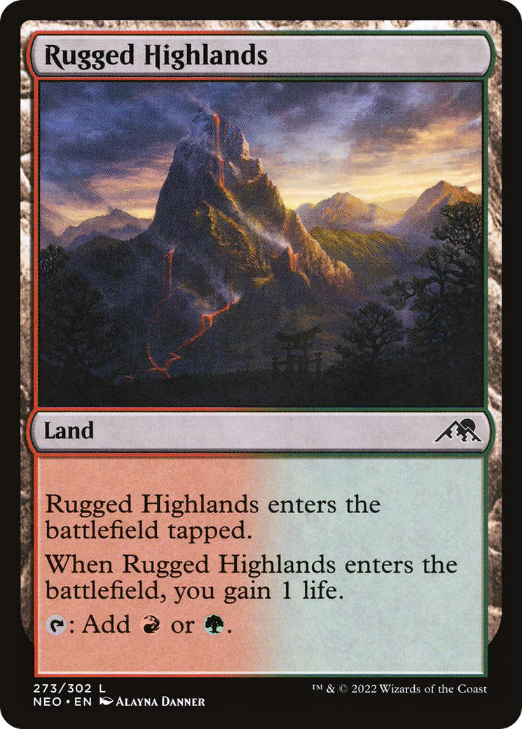 Image of Rugged Highlands (NEO-273) - Kamigawa: Neon Dynasty