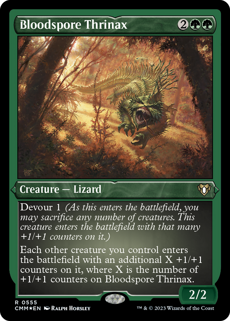 Image of Bloodspore Thrinax (CMM-555) - Commander Masters Etched Foil