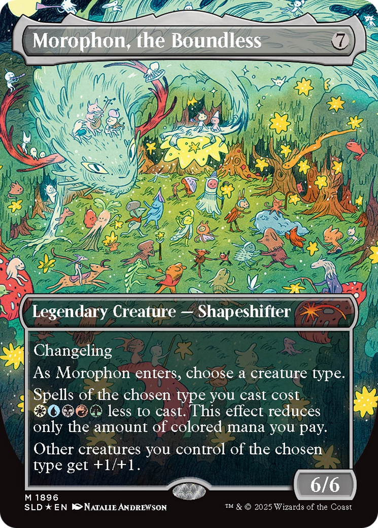 Image of Morophon, the Boundless (Double Rainbow Foil) (SLD-1896) - Secret Lair Drop (Borderless) Foil