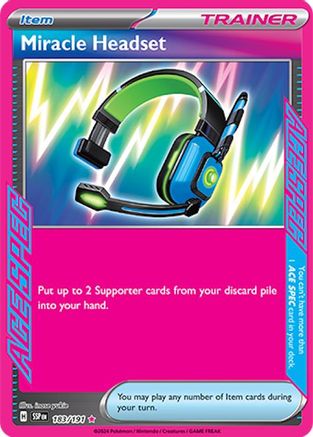 Image of Miracle Headset 183/191  - Holofoil SV08 Surging Sparks - ACE SPEC Rare