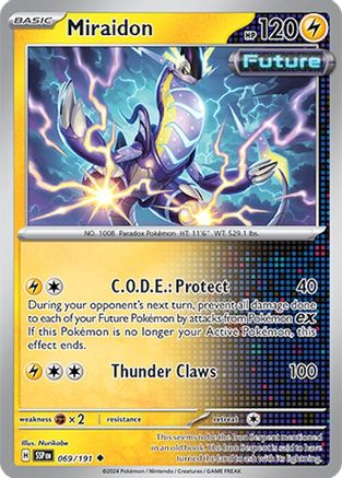 Image of Miraidon 069/191  - Reverse Holofoil SV08 Surging Sparks - Uncommon