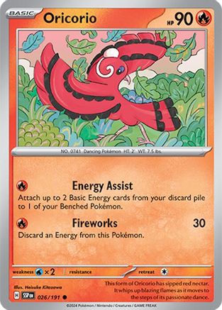 Image of Oricorio 026/191  SV08 Surging Sparks - Common