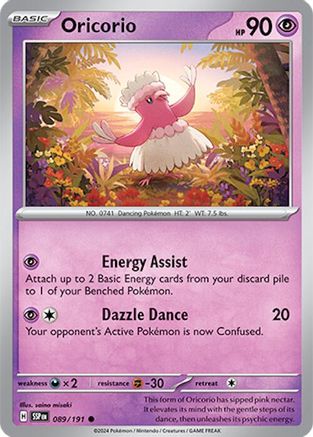 Image of Oricorio 089/191  - Reverse Holofoil SV08 Surging Sparks - Common