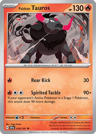 Image of Paldean Tauros 018/191  SV08 Surging Sparks - Uncommon