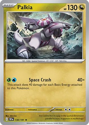 Image of Palkia 136/191  - Reverse Holofoil SV08 Surging Sparks - Rare