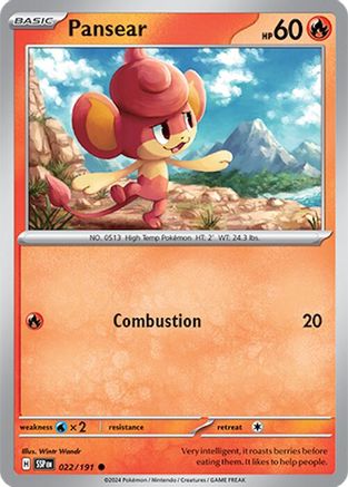 Image of Pansear 022/191  - Reverse Holofoil SV08 Surging Sparks - Common