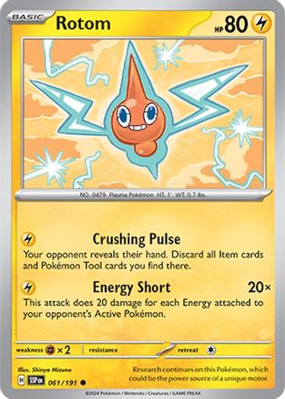Image of Rotom 061/191  - Reverse Holofoil SV08 Surging Sparks - Common