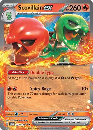 Image of Scovillain ex 037/191  - Holofoil SV08 Surging Sparks - Double Rare