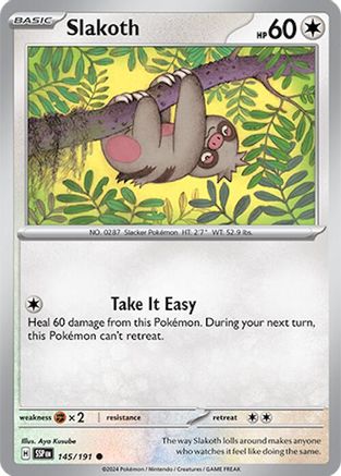 Image of Slakoth 145/191  - Reverse Holofoil SV08 Surging Sparks - Common