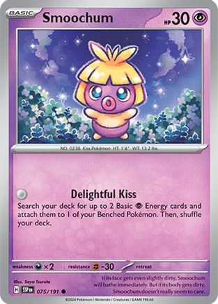 Image of Smoochum 075/191  - Reverse Holofoil SV08 Surging Sparks - Common