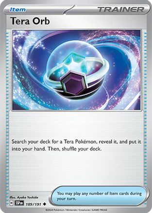 Image of Tera Orb 189/191  - Reverse Holofoil SV08 Surging Sparks - Uncommon