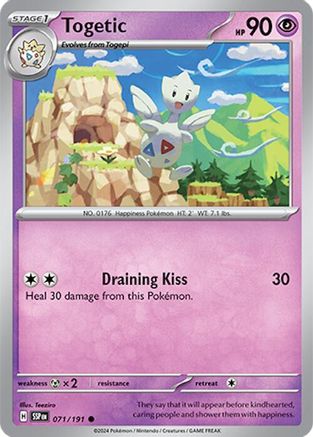 Image of Togetic 071/191  - Reverse Holofoil SV08 Surging Sparks - Common