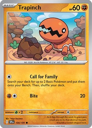 Image of Trapinch 104/191  SV08 Surging Sparks - Common
