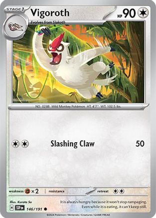 Image of Vigoroth 146/191  - Reverse Holofoil SV08 Surging Sparks - Common