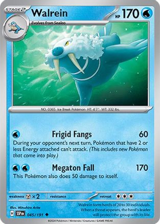 Image of Walrein 045/191  - Reverse Holofoil SV08 Surging Sparks - Uncommon