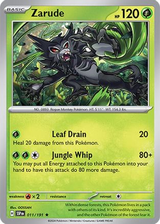 Image of Zarude 011/191  - Reverse Holofoil SV08 Surging Sparks - Rare