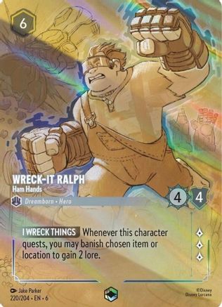 Image of Wreck-It Ralph - Ham Hands (Enchanted) (220/204) - Azurite Sea Holofoil