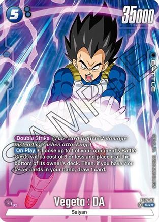 Image of Vegeta : DA (Bonus Pack Alternate Art) (FS07-07) - Starter Deck 7 Vegeta Mini Holofoil