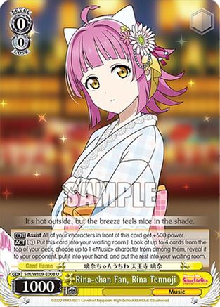 Image of Rina-chan Fan, Rina Tennoji (SIN/W109-E008 U) - Love Live! School idol festival 2 MIRACLE LIVE!
