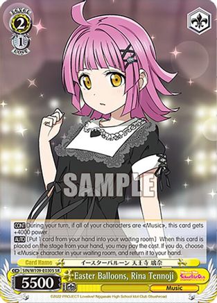 Image of Easter Balloons, Rina Tennoji (SR) (SIN/W109-E030S SR) - Love Live! School idol festival 2 MIRACLE LIVE!