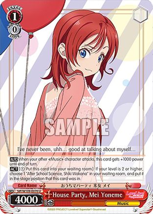 Image of House Party, Mei Yoneme (SIP/W109-E070 U) - Love Live! School idol festival 2 MIRACLE LIVE!