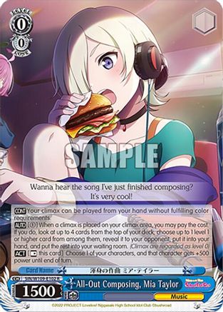 Image of All-Out Composing, Mia Taylor (SIN/W109-E102 R) - Love Live! School idol festival 2 MIRACLE LIVE!