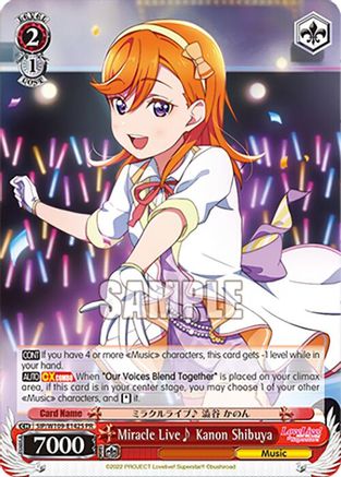 Image of Miracle Live~ Kanon Shibuya (PR) (Foil) (SIP/W109-E142S PR) - Love Live! School idol festival 2 MIRACLE LIVE!