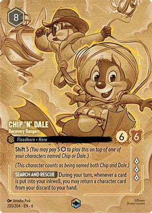 Image of Chip 'n' Dale - Recovery Rangers (Enchanted) (205/204) - Azurite Sea Holofoil