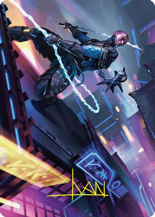 Image of Kaito, Cunning Infiltrator Art Card (51/54) (Gold-Stamped Signature) (ASFDN-051) - Art Series: Foundations