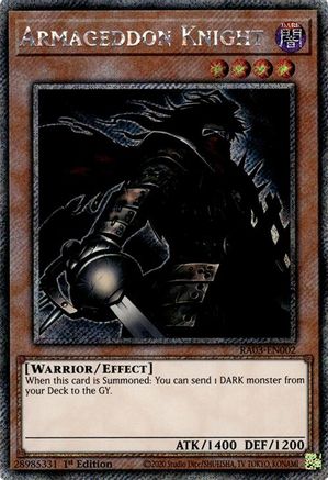 Image of Armageddon Knight (Platinum Secret Rare) (RA03-EN002) - Quarter Century Bonanza 1st Edition