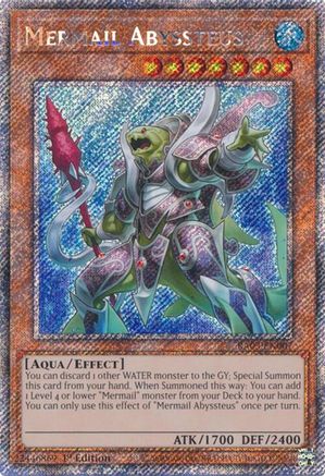 Image of Mermail Abyssteus (Platinum Secret Rare) (RA03-EN007) - Quarter Century Bonanza 1st Edition