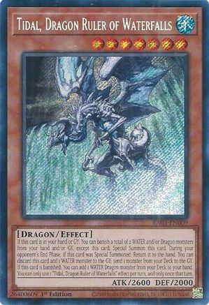 Image of Tidal, Dragon Ruler of Waterfalls (Secret Rare) (RA03-EN009) - Quarter Century Bonanza 1st Edition