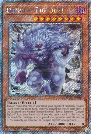Image of Danger! Bigfoot! (Alternate Art) (Platinum Secret Rare) (RA03-EN019) - Quarter Century Bonanza 1st Edition